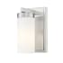 Z-Lite Danica 9" Tall Bathroom Sconce with Ribbed, Frosted Glass Shade Brushed Nickel
