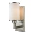 Z-Lite Savannah 1 Light Wall Sconce with Matte Opal Glass Shade Brushed Nickel