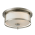 Z-Lite Savannah 2 Light Flushmount Ceiling Fixture with Matte Opal Shade Brushed Nickel