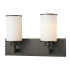 Z-Lite Savannah 2 Light Bathroom Vanity Light with Matte Opal Glass Shade Olde Bronze