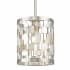 Z-Lite Almet 1 Light Pendant with Clear Cylindrical Crystal Shade Brushed Nickel