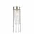 Z-Lite Siena 1 Light Pendant or Semi-Flush Ceiling Fixture with Clear Glass Shade Brushed Nickel