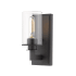Z-Lite Savannah Single Light 10" Tall Bathroom Sconce with a Clear Glass Shade Bronze