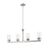 Z-Lite Savannah 4 Light 40" Wide Linear Chandelier with Clear Glass Shades Brushed Nickel