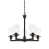 Z-Lite Savannah 5 Light 24" Wide Chandelier with Clear Glass Shades Bronze