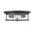 Z-Lite Savannah 2 Light 14" Wide Flush Mount Drum Ceiling Fixture with a Clear Glass Shade Bronze