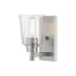 Z-Lite Bohin 9" Tall Bathroom Sconce Clear Seedy Glass Brushed Nickel