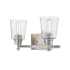 Z-Lite Bohin 2 Light 16" Wide Vanity Light with Clear Seedy Glass Brushed Nickel
