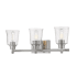 Z-Lite Bohin 3 Light 24" Wide Vanity Light with Clear Seedy Glass Shades Brushed Nickel