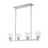 Z-Lite Bohin 4 Light 40" Wide Linear Chandelier with Clear Seedy Glass Brushed Nickel