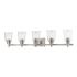 Z-Lite Bohin 5 Light 41" Wide Vanity Light with Clear Seedy Glass Shades Brushed Nickel