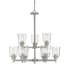 Z-Lite Bohin 9 Light 28" Wide Chandelier with Clear Seedy Glass Shades Brushed Nickel
