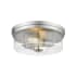 Z-Lite Bohin 2 Light 13" Wide Flush Mount Ceiling Light with a Clear Seedy Glass Brushed Nickel