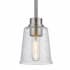 Z-Lite Bohin 5" Wide Pendant with Clear Seedy Glass Shade Brushed Nickel