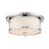 Z-Lite Savannah 2 Light 14" Wide Flush Mount Drum Ceiling Fixture with a Matte Opal Glass Shade with a Matter Opal Glass Shade Chrome