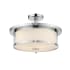 Z-Lite Savannah 3 Light 16" Wide Semi-Flush Drum Ceiling Fixture with a Matte Opal Glass Shade with a Matter Opal Glass Shade Chrome