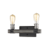 Z-Lite Kirkland 2 Light 14" Wide Faux Wood Bathroom Light Ashen Barnboard