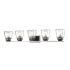 Z-Lite Jackson 5 Light 42" Wide Bathroom Vanity Light Brushed Nickel / Matte Black