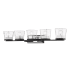 Z-Lite Bleeker Street 5 Light 43" Wide Bathroom Vanity Light Matte Black / Chrome