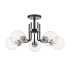Z-Lite Parsons 5 Light 27" Wide Semi-Flush Ceiling Fixture Matte Black / Brushed Nickel
