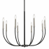 Z-Lite Haylie 8 Light 33" Wide Taper Candle Chandelier Matte Black / Brushed Nickel