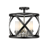 Z-Lite Malcalester 4 Light 15" Wide Semi-Flush Drum Ceiling Fixture Matte Black / Brushed Nickel