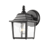 Z-Lite Waterdown 8" Tall 1 Light Wall Sconce with Tapered Clear Beveled Glass Black