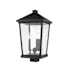 Z-Lite Beacon 3 Light 22" Tall Outdoor Single Head Marine Grade Post Light Black