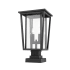 Z-Lite Seoul 2 Light 21" Tall Outdoor Pier Mount Post Light Black