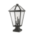 Z-Lite Talbot 3 Light 25" Tall Outdoor Pier Mount Post Light Black
