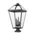 Z-Lite Talbot 4 Light 37" Tall Marine Grade Outdoor Single Head Post Light Black