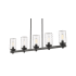 Z-Lite Tahoe 5 Light 5" Wide Outdoor Pillar Candle Linear Chandelier Ashen Barnboard