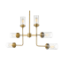 Z-Lite Calliope 42" Wide 6 Light Linear Chandelier Foundry Brass