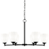 Z-Lite Oren 6 Light 32" Wide Chandelier with Matte Opal Glass Shades Matte Black