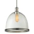Z-Lite Mason 3 Light Linear Pendant with Seedy Clear Glass Shades Brushed Nickel