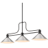 Z-Lite Melange 3 Light 52" Wide Linear Pendant with Shades Matte Black
