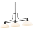 Z-Lite Melange 3 Light 52" Wide Linear Pendant with Glass Shades Matte Black