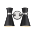 Z-Lite Soriano 2 Light 10" Tall Wall Sconce Matte Black / Brushed Nickel