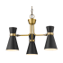 Z-Lite Soriano 3 Light 24" Wide Chandelier Matte Black / Heritage Brass