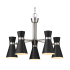 Z-Lite Soriano 5 Light 27" Wide Chandelier Matte Black / Brushed Nickel