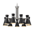Z-Lite Soriano 9 Light 32" Wide Chandelier Matte Black / Brushed Nickel
