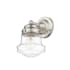 Z-Lite Vaughn 10" Tall Bathroom Sconce with Clear Seedy Glass Shade Brushed Nickel