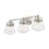 Z-Lite Vaughn 3 Light 23" Wide Bathroom Vanity Light with Clear Seedy Glass Shades Brushed Nickel