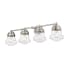 Z-Lite Vaughn 4 Light 32" Wide Bathroom Vanity Light with Clear Seedy Glass Shades Brushed Nickel