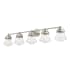Z-Lite Vaughn 5 Light 41" Wide Bathroom Vanity Light with Clear Seedy Glass Shades Brushed Nickel