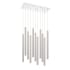 Z-Lite Forest 11 Light 24" Wide LED Linear Pendant with 24" Pendants Brushed Nickel / Chrome