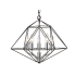 Z-Lite Geo 5 Light 18" Wide Geometric Two-Tone Pendant Matte Black / Chrome