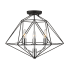 Z-Lite Geo 3 Light 18" Wide Geometric Two-Tone Ceiling Light Matte Black / Chrome