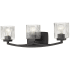 Z-Lite Zaid 3 Light 24" Wide Vanity Light with Clear Chisel Glass Shades Bronze
