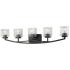 Z-Lite Zaid 5 Light 40" Wide Vanity Light with Clear Chisel Glass Shades Bronze
